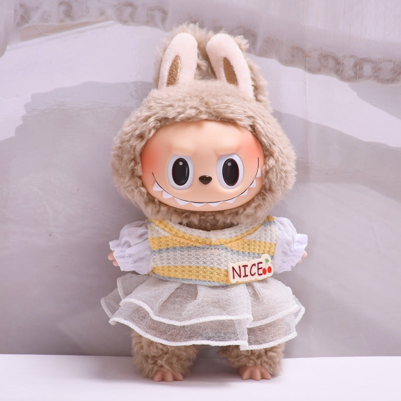 Only clothes] 17cm pendant pull cloth cloth for clothes spring and summer dress suit labubu baby dress cute