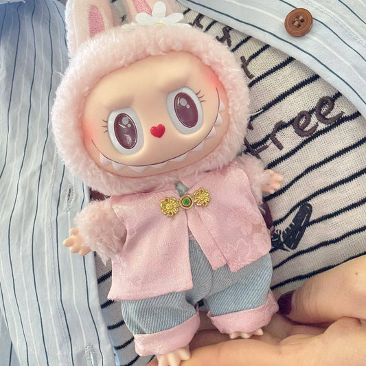 Only clothes] one, two and three generations of blind box cloth clothes satin national style Tang suit two-piece LABUBU for the new
