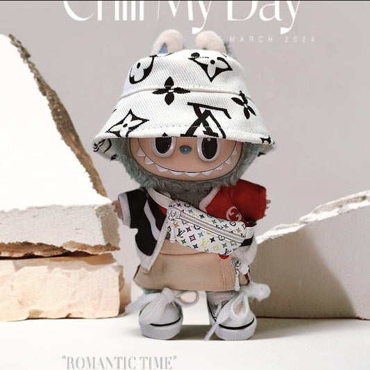 Labubu Doll Outfit Set - Ancient Jacket, Pants, Hat & Bag