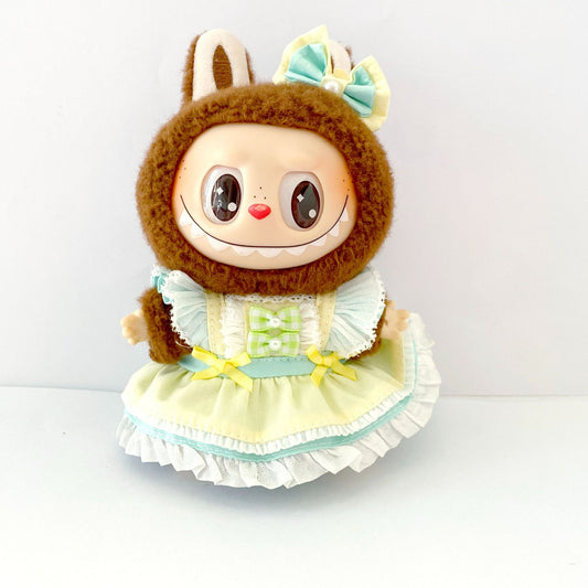 Labubu Doll Princess Skirt Outfit - Yellow & Green Baby Clothes