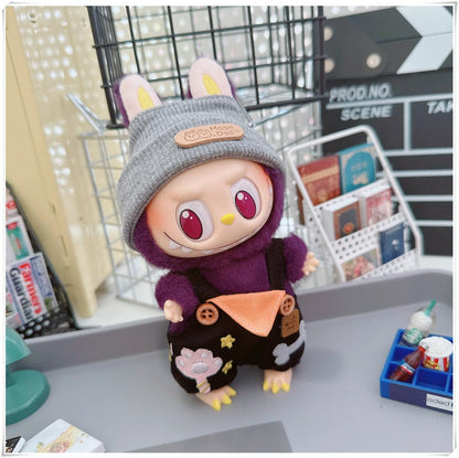 Labubu Doll Outfit - Cute Strappy Pants & Overalls for 10cm & 17cm Dolls