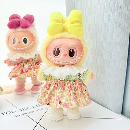 Only clothes for sale] first and second generation key chain Labubu clothes pendant cloth doll chocolate academy style