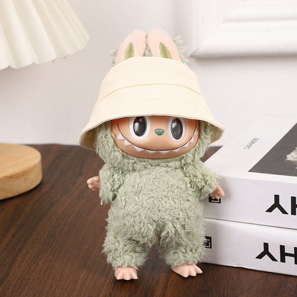 17cm Labubu Pendant Hat Labubu Fisherman Hat 10cm Cotton Doll Hat Doll Dress-Up Accessories