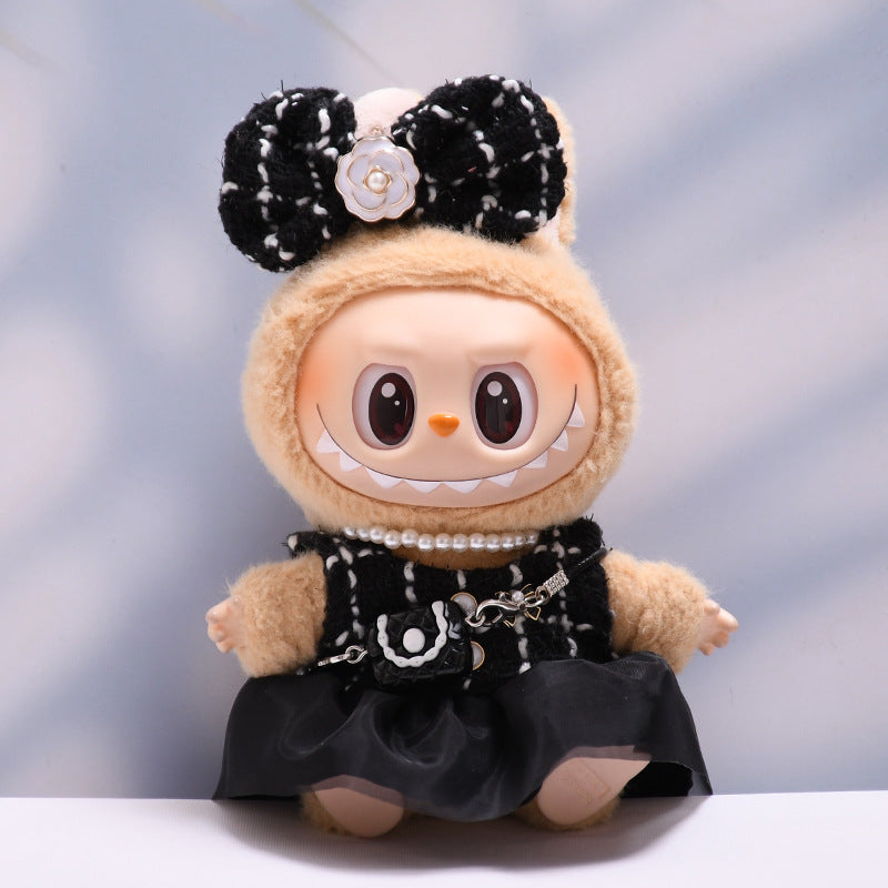 Only clothes] the first and second generation Labubu pendant clothes small fragrant style suspenders skirt cloth cloth doll clothes