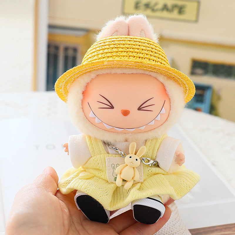 Rab cloth pendant generation two generation vinyl doll T-shirt suspenders suit doll clothes labubu doll clothes skirt