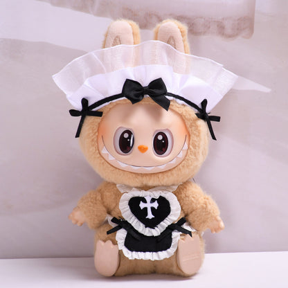 Labubu Doll Lace Skirt Outfit - Black, Blue, Pink Bow Maid for 1st & 2nd Gen
