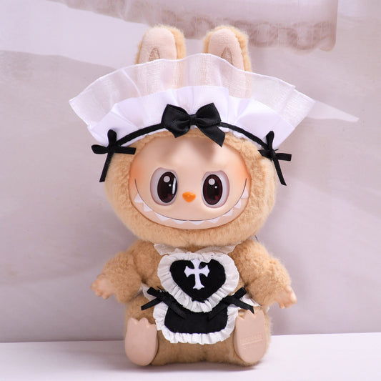Labubu Doll Lace Skirt Outfit - Black, Blue, Pink Bow Maid for 1st & 2nd Gen