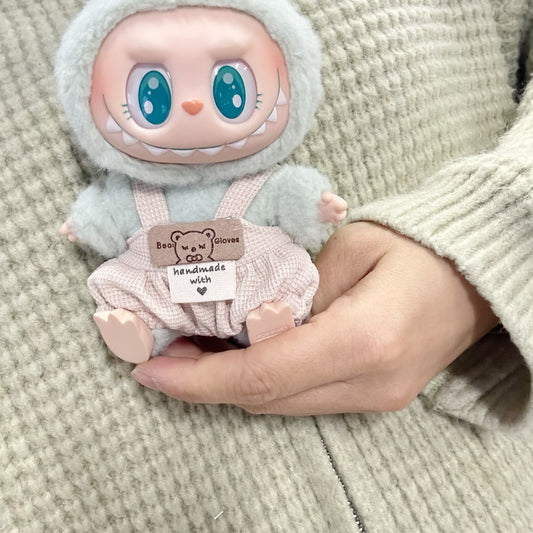 Clothes Only] One or Two Generation Blind Box Labu Doll Clothes LABUBU Pendant Strap Pants Waffled Bear Pants