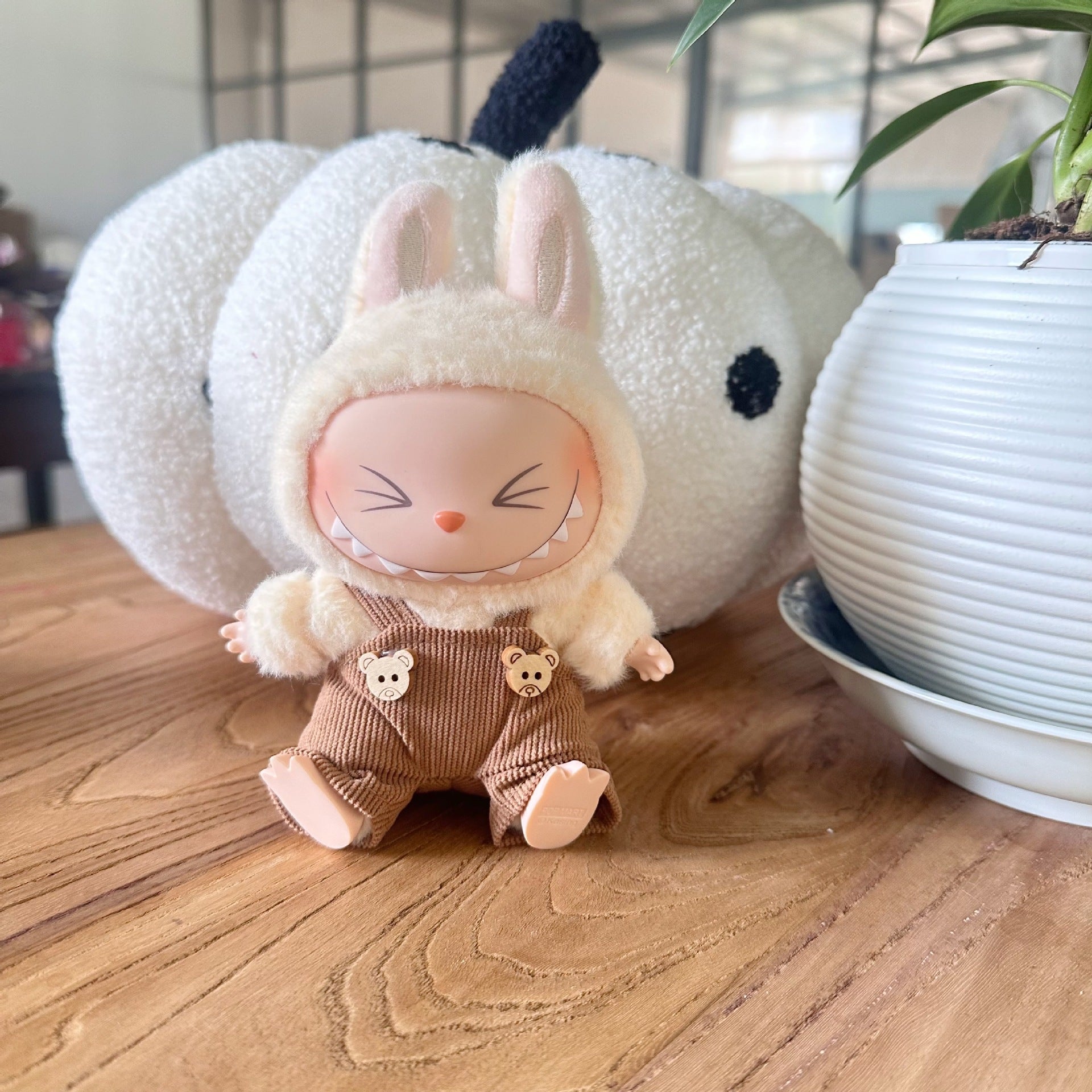 Only clothes] second generation blind box labubu doll clothes pull cloth sit party doll for small suspenders