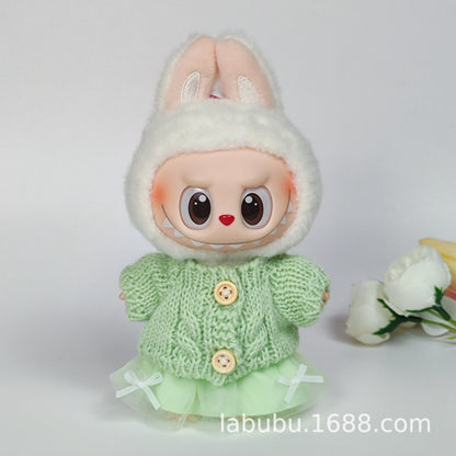 Labubu Doll Outfit - 17cm Sweater, Skirt & Bag Set for 1st-3rd Gen