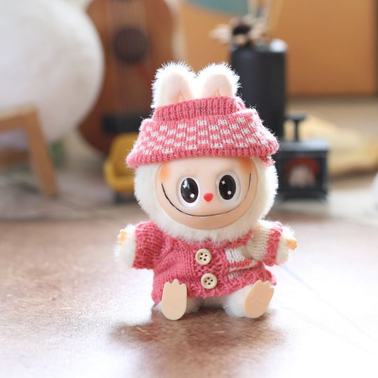 Cute cute labubu doll coat second generation vinyl face labubu doll sweater replacement suit