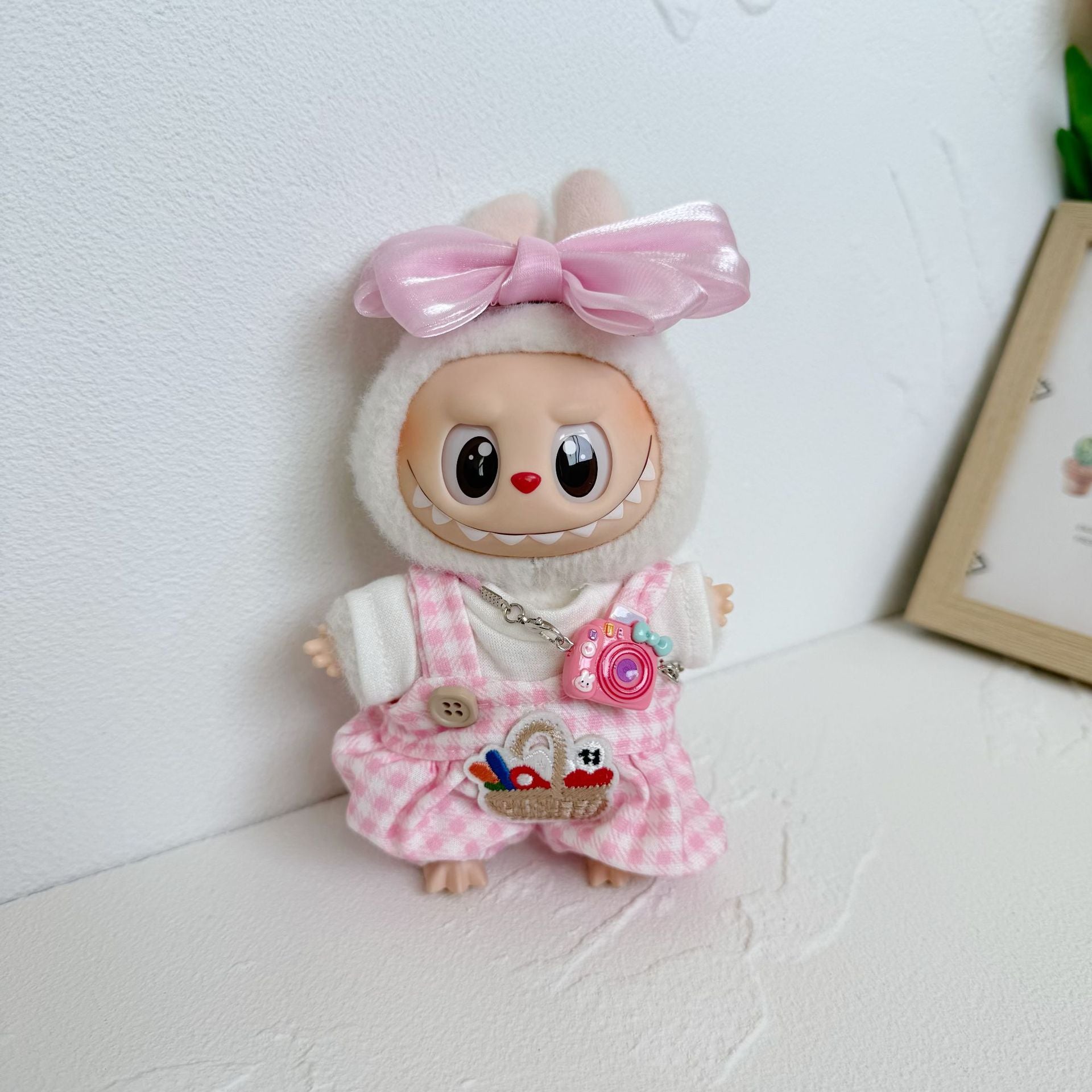 Only clothes] the first and second generation of cloth cloth clothes purchase little maniac plaid strap suit LABUBU change