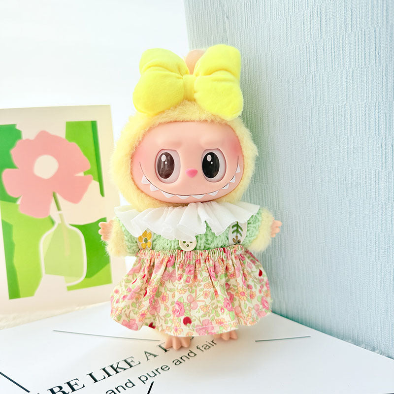 Only clothes for sale] first and second generation key chain Labubu clothes pendant cloth doll chocolate academy style
