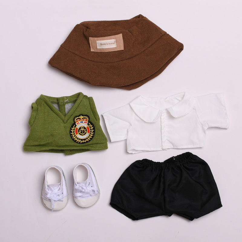 Only clothes] 38cm labubu doll academic style suit vinyl Labubu casual change for clothes