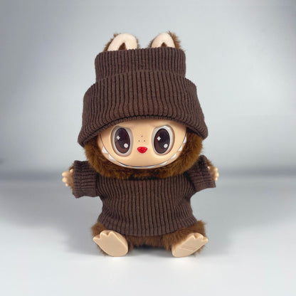 LABUBU17cm pendant tide brand doll clothes wearing tirab cloth 15cm sitting party printable big logo clothes