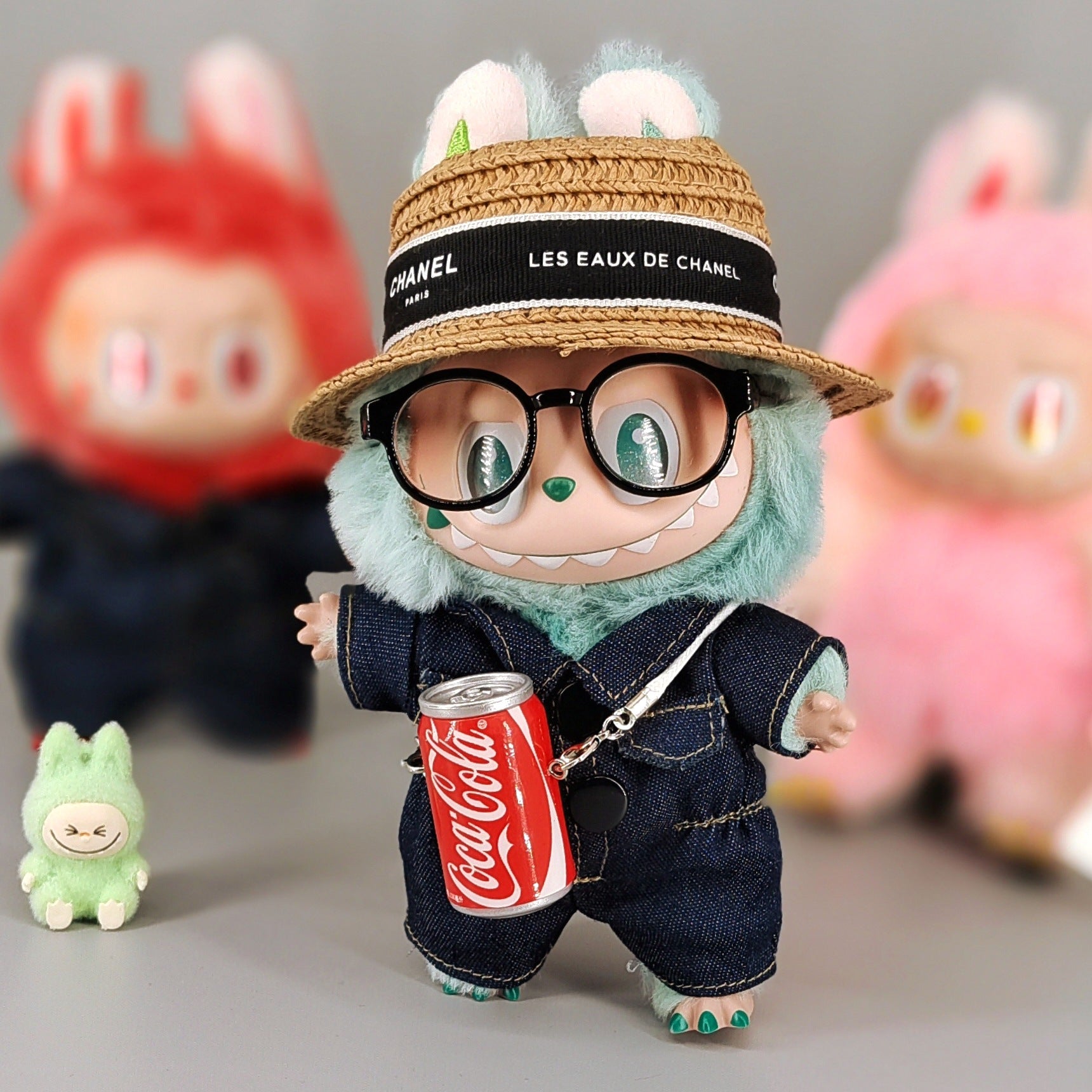 Labubu Denim Jumpsuit Outfit for 1st-3rd Gen Dolls