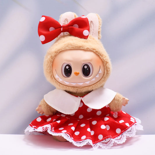 Labubu Doll Baby Clothes - Polka Dot Dress Sets & Accessories