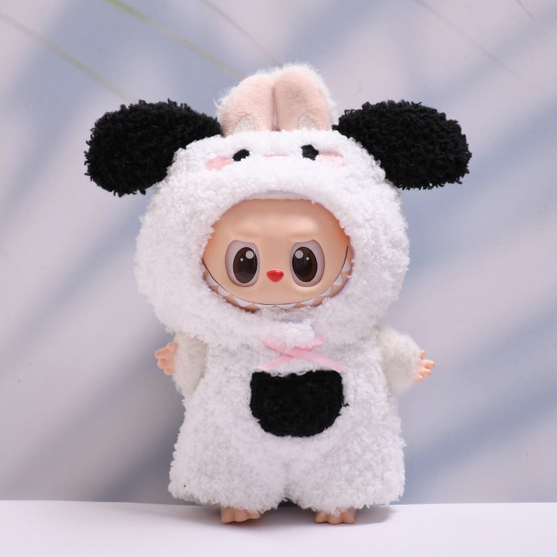 Only baby clothes] one, two and three generations of pendants labubu clothes plush small animal jumpsuit pull cloth baby clothes