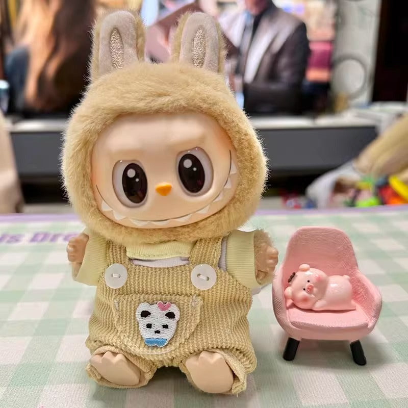 Clothes Only] First/Second Generation Pendant Labubu Clothes Rab Sit Party Doll Shark Elk suit