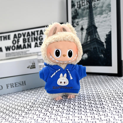 Labubu 17cm Doll Clothes Set - Trendy Sweatshirt & Denim Outfit