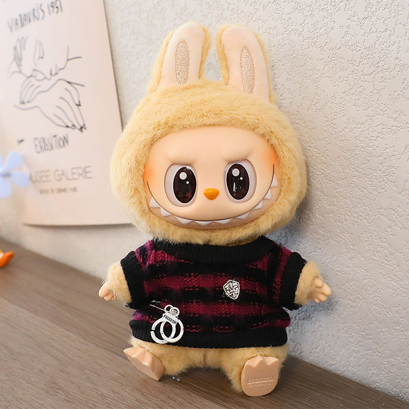 Generation One and Two Rags Clothes Labubu Blind Box Keychain Vinyl Doll Sweater suit Hat Shoes Glasses