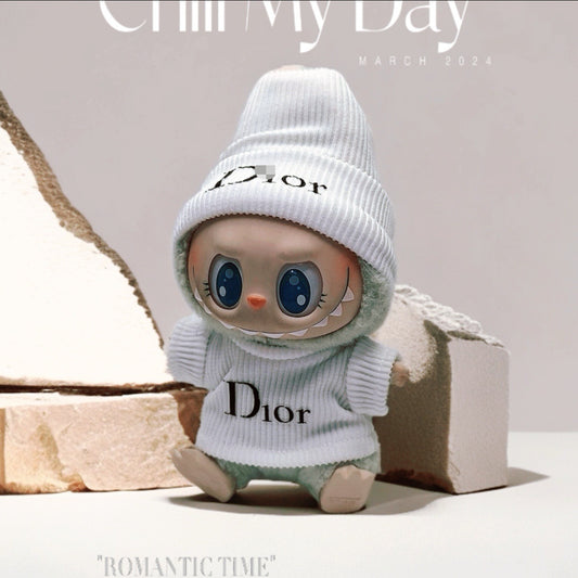 Labubu Doll Outfit - Dior White & Black Two-Piece Sets