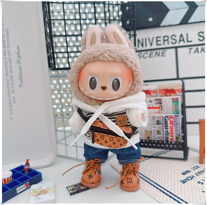 Labubu Doll Outfit - Striped Sweater & Hat Set for 17cm Labubu