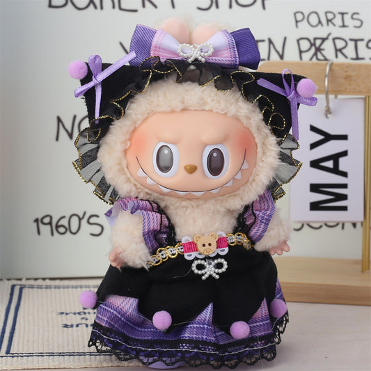 Running volume batch of cloth doll 17cm pendant Labubu one or two generation of vinyl plush doll suit for clothes
