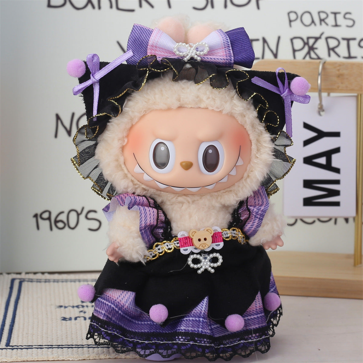 Super Q cute labubu doll 17cm pendant generation for doll plush doll vinyl face change