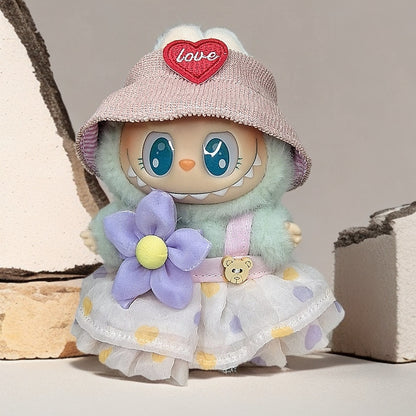 Labubu Doll Outfit Set - Skirt, Hat & Accessories