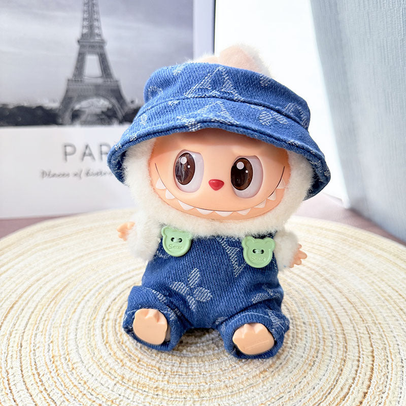 One, two and three generations of Labubu clothes pendant cloth cloth sitting doll clothes NY overalls sports suit trend cute