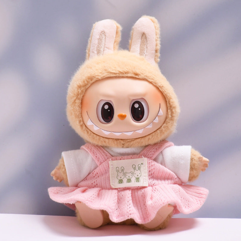 Only clothes] the first and second generation of cloth pendant rabbit T-shirt suspenders skirt Labubu change baby clothes