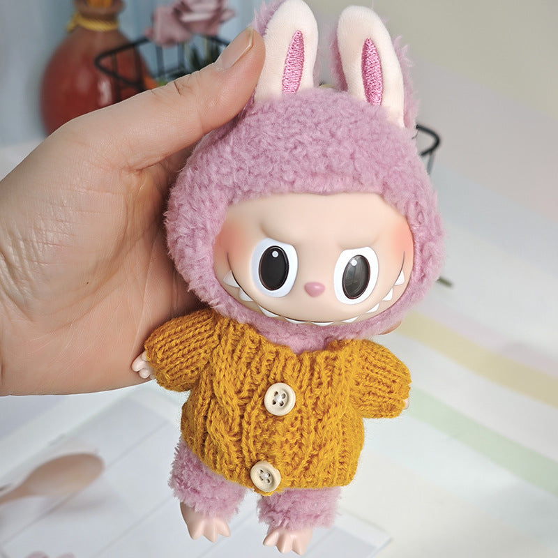 Sweater suitable for pulling cloth pendant clothes for knitted sweater 17cm labubu pendant doll clothes replacement