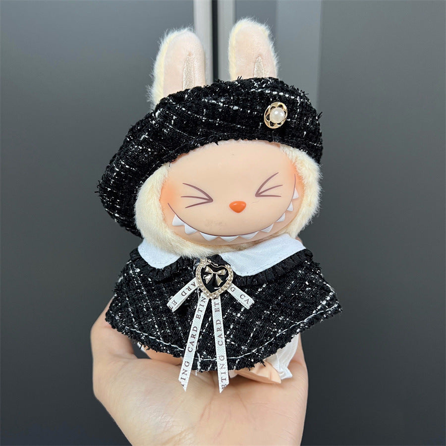 Labubu Wearable Doll Clothes 17cm Plush Cute Dress-Up Casual Outfit Skirt Fabric Clothes High Quality