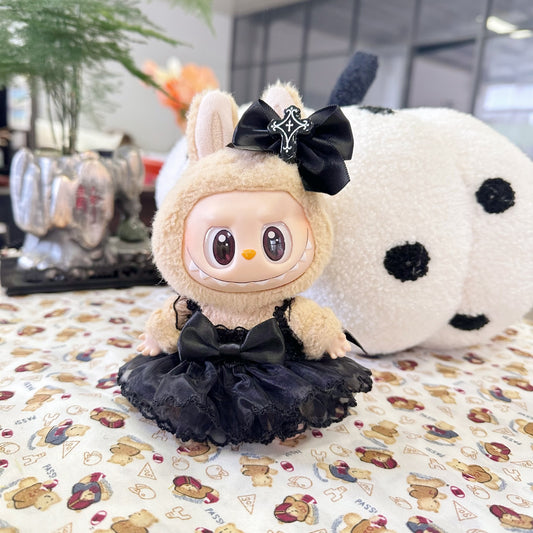 Clothes Only] Blind Box First/Second Generation Pendant Rab Cloth Doll Clothes Devil Bat Wings Black Vessel Dress