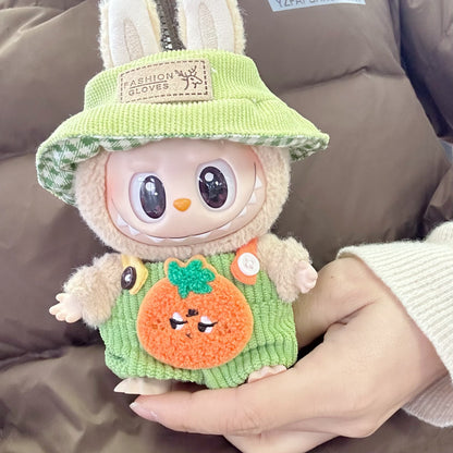Only clothes] the first and second generation of labubu doll clothes LABUBU suit new red small apple suspenders