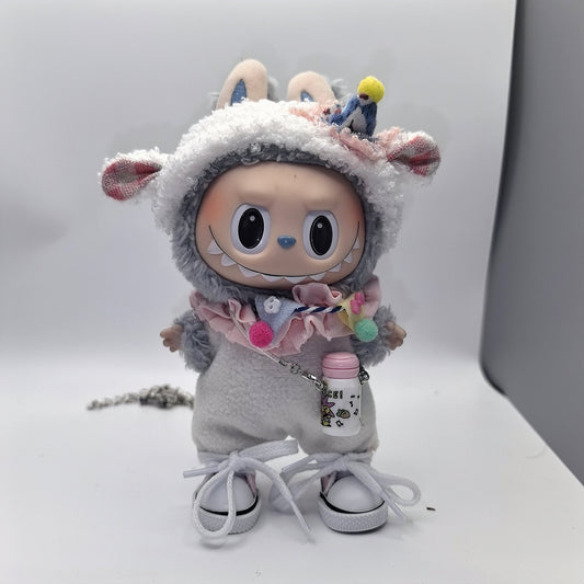 Labubu Doll Outfit - Cute Macaron Pull Cloth Clothes with Suspenders