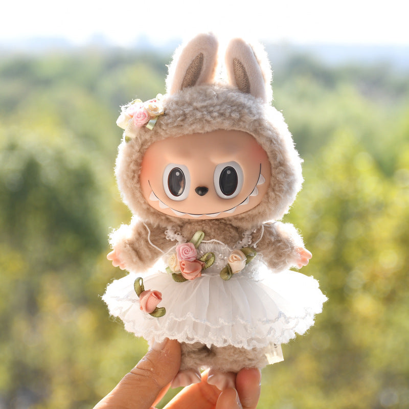 Only clothes] 17cm pendant pull cloth cloth for clothes spring and summer dress suit labubu baby dress cute
