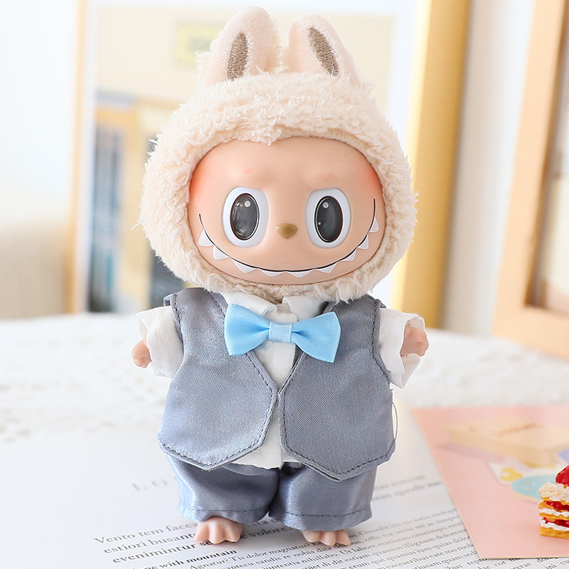 The first and second generation key chain Labubu clothes pendant pull cloth for wedding dress suit wedding suit hat shoes