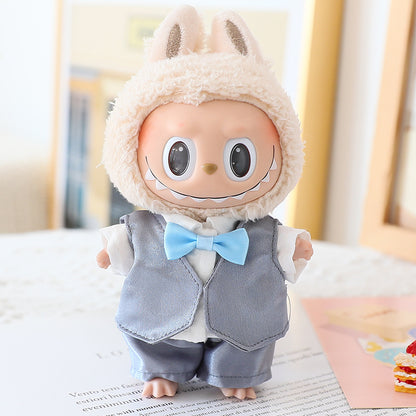 The first and second generation key chain Labubu clothes pendant pull cloth for wedding dress suit wedding suit hat shoes