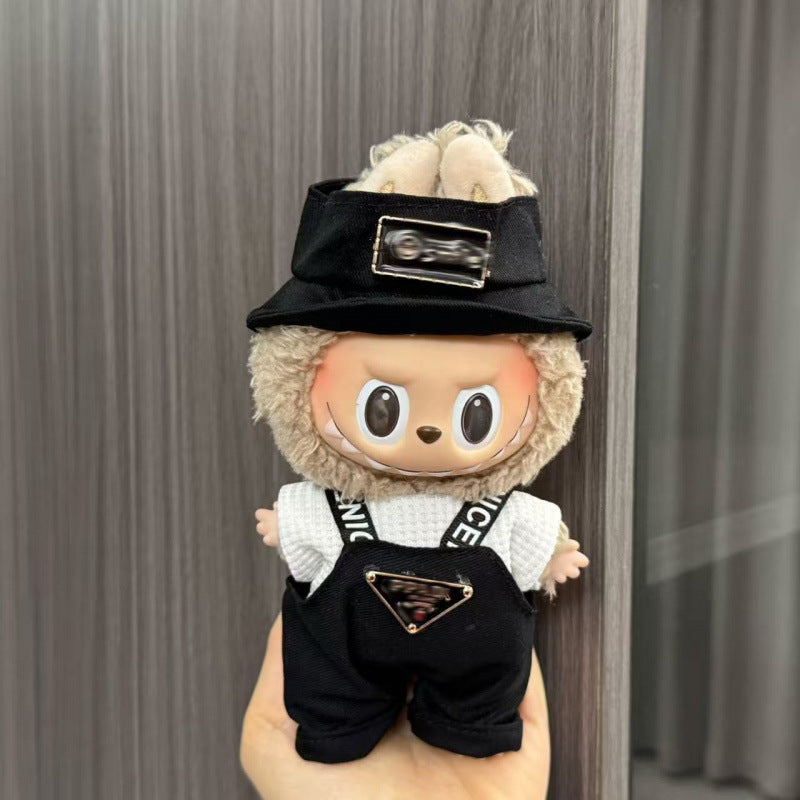 Rab cloth doll labubu17cm pendant one or two generations of vinyl plush doll suit accessories for clothes