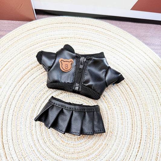 17cm Labubu Doll Clothes - Leather Outfits & Accessories for 1st/2nd Gen