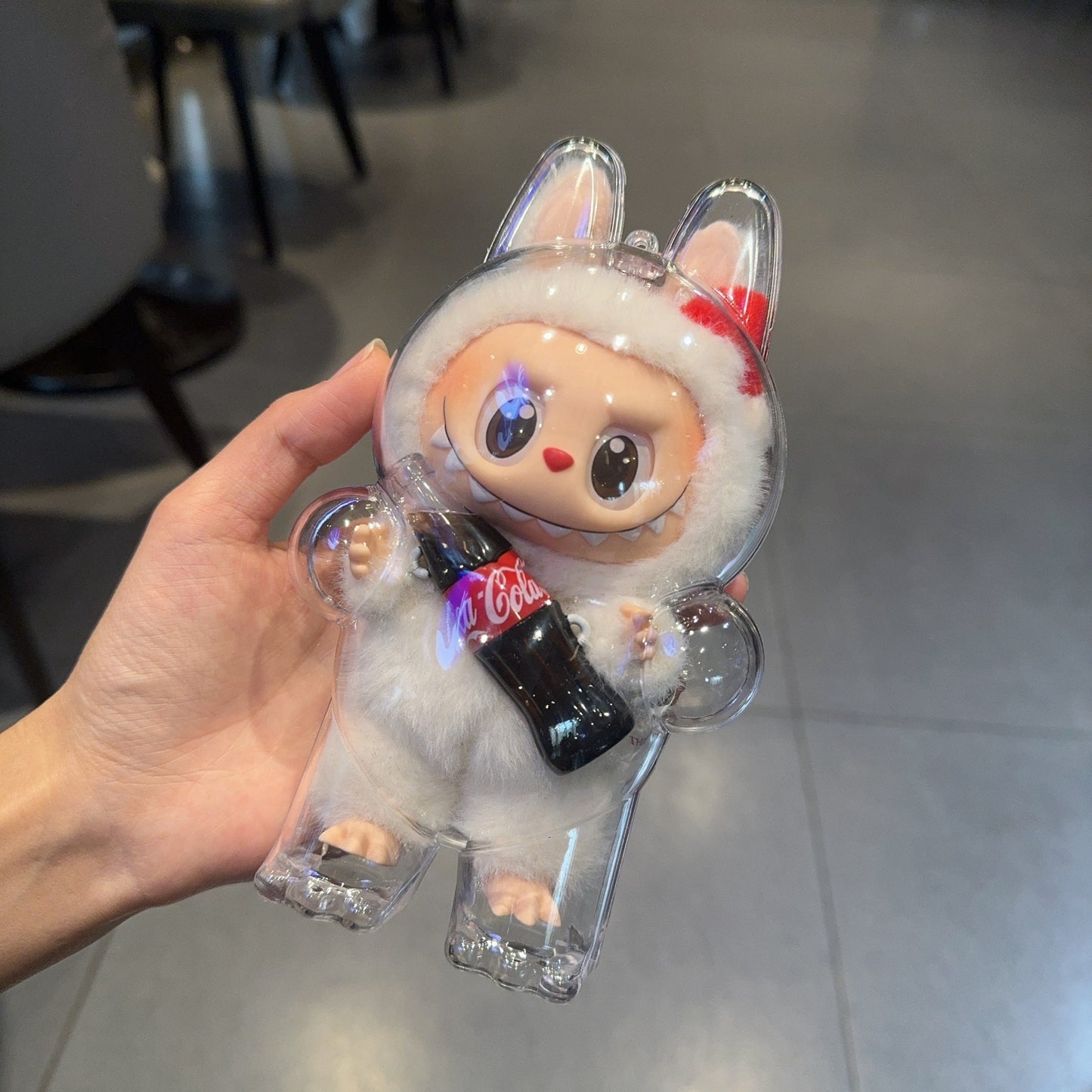 Labubu Coca-Cola Labubu Transparent Protective Case Protective Cover Dustproof Shell Baby Clothes Accessories