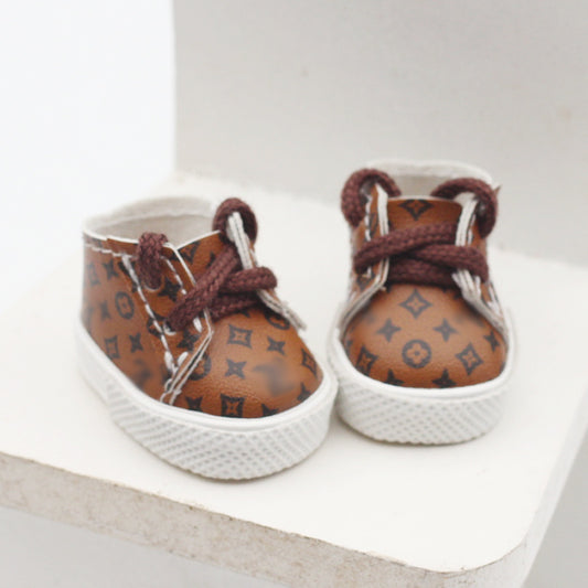 Labubu Doll Shoes for 10cm & 17cm Vinyl Dolls - Round Toe Cotton Shoes