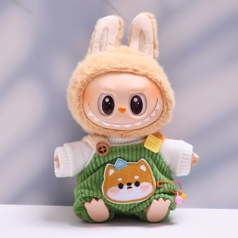 Only clothes] one or two generation pendant labubu small animal suspenders suit sit labubu change baby clothes