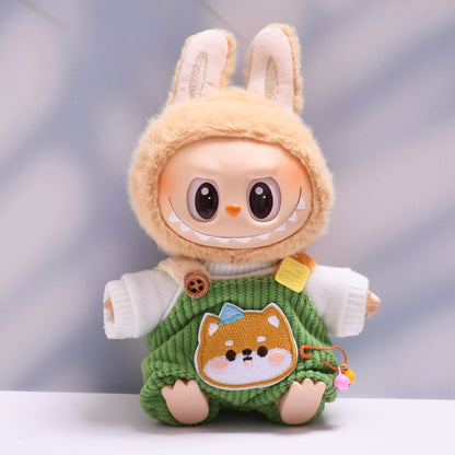 Only clothes] one or two generation pendant labubu small animal suspenders suit sit labubu change baby clothes
