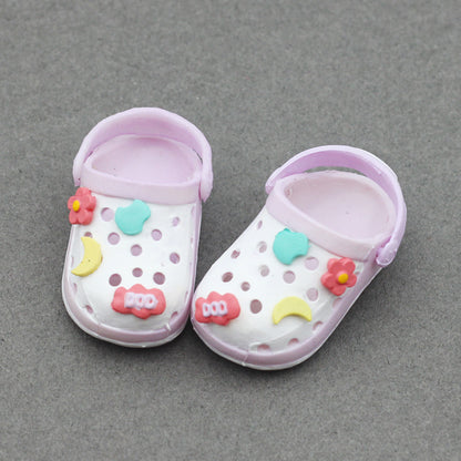 Labubu17CM Rab Bao-ao Hug 6 Points BJD Doll 15CM Doll EXO Sandals Sand Hole Slippers