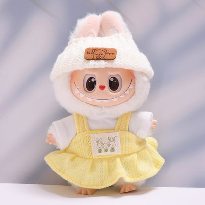 Only clothes] the first and second generation of cloth pendant rabbit T-shirt suspenders skirt Labubu change baby clothes