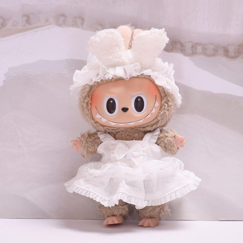 Only baby clothes] 17cm blind box cloth hanging clothes bear corduroy suspenders pants T-shirt key chain baby clothes