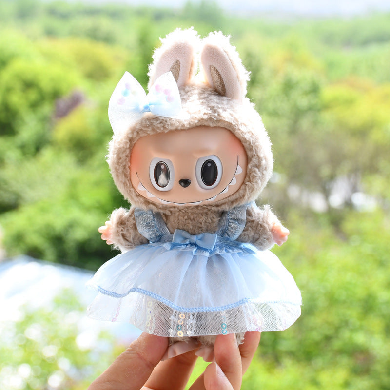 Only clothes] 17cm pendant pull cloth cloth for clothes spring and summer dress suit labubu baby dress cute